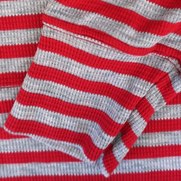 NWT Michael Stars Women’s Size M Red/Gray Striped Thermal Hoodie - Picture 3 of 4